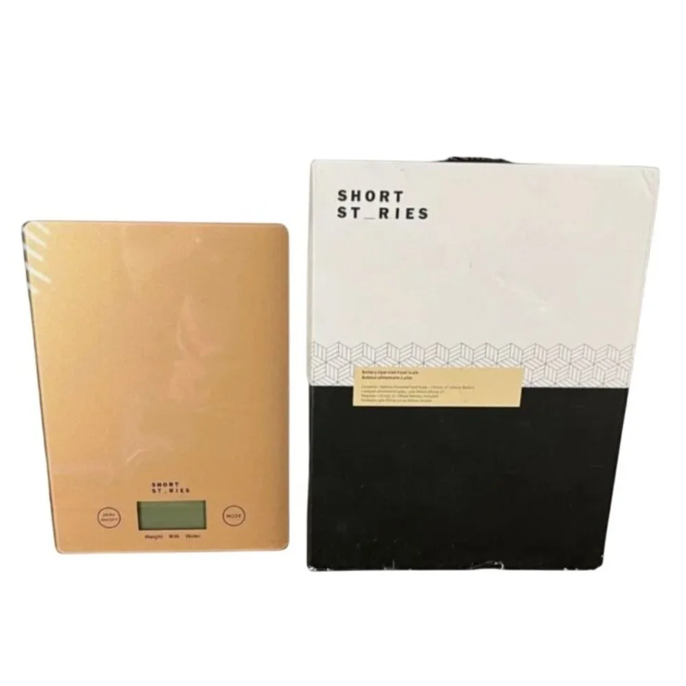 Short Stories Kitchen Scale Glass Measure Food Includes Tare Battery Powered